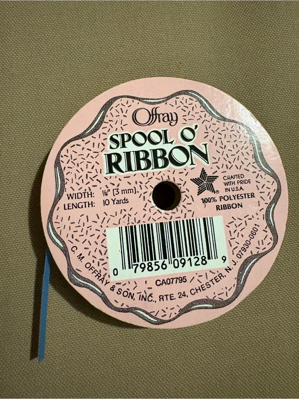 Metallic Tinsel Cord Spool and an Assortment of Ribbons. No Full Spools.